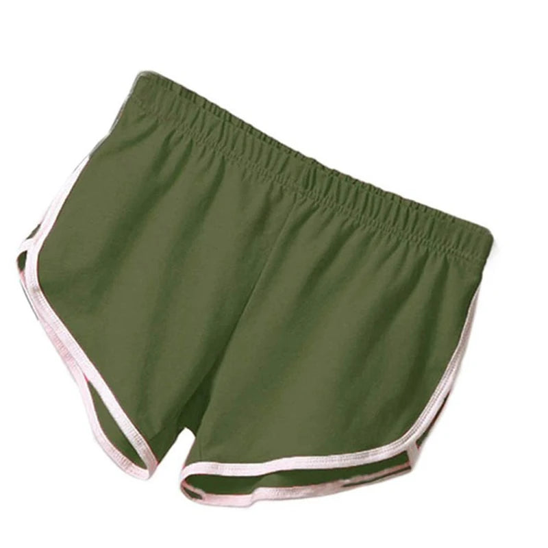 Women’s Sports Shorts – Candy Color Elastic Waist