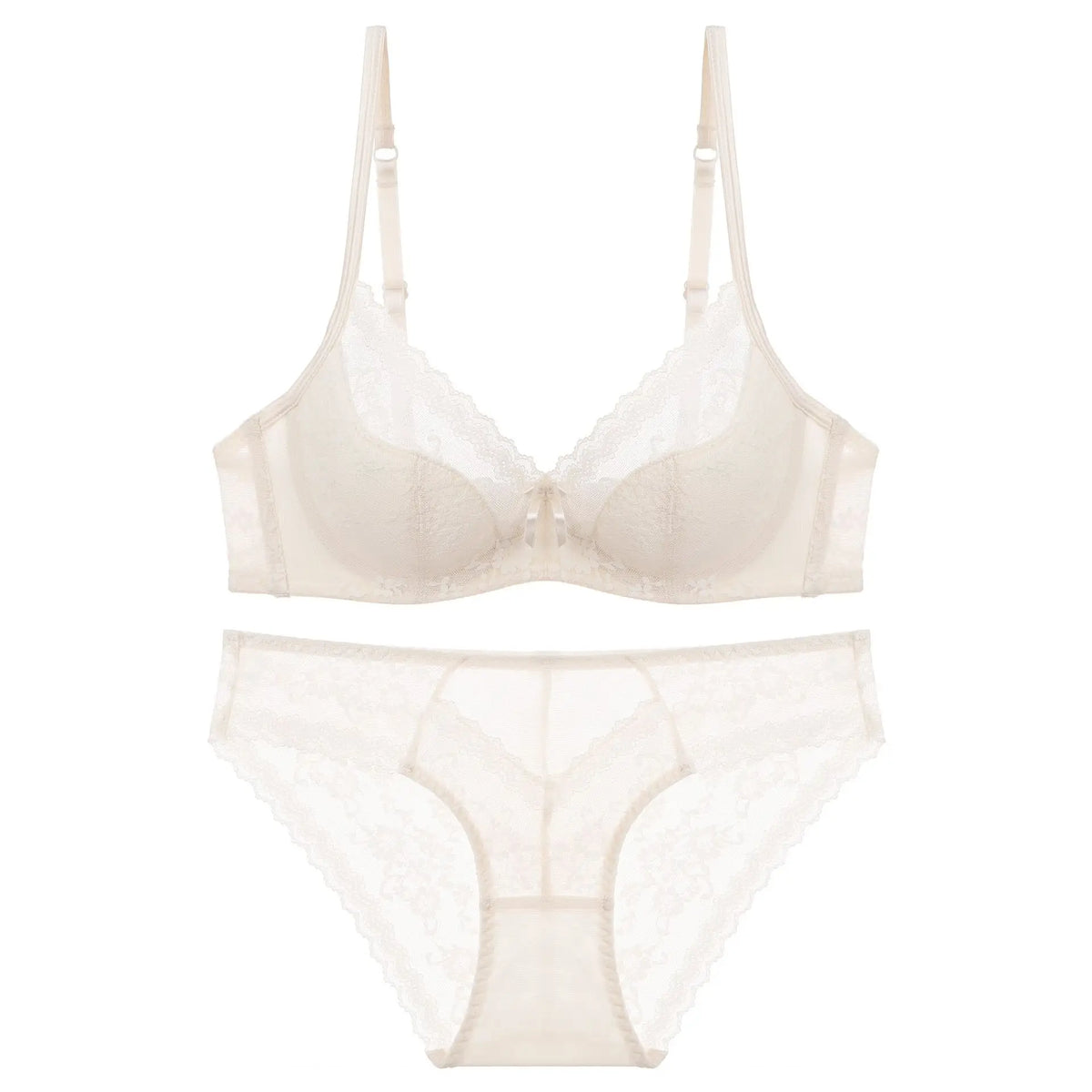 Women’s Lace Lingerie Set – Embroidered Bra & Briefs