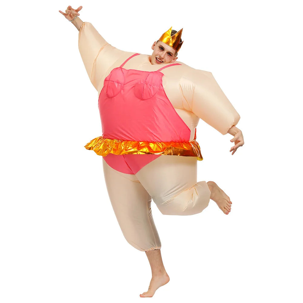 Adult Funny Ballet Inflatable Costume For Men Women Carnival Purim Fancy Dress Suits Halloween Mascots Cosplay Costumes
