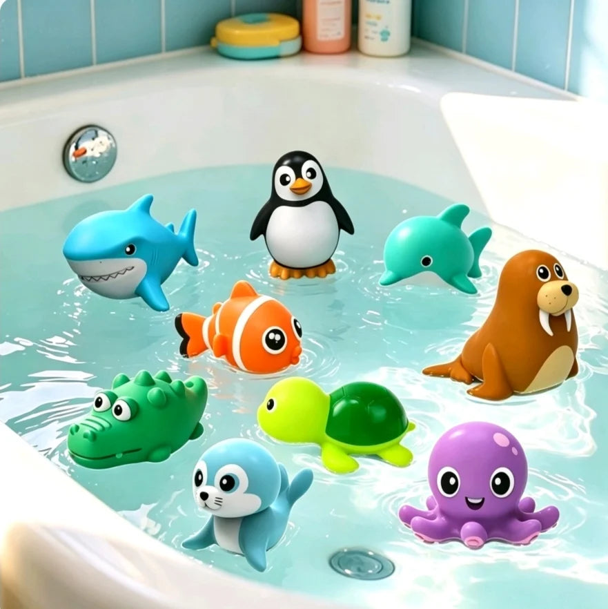 Sea Animal Bath Toys – Squeezable Water Spray Figures
