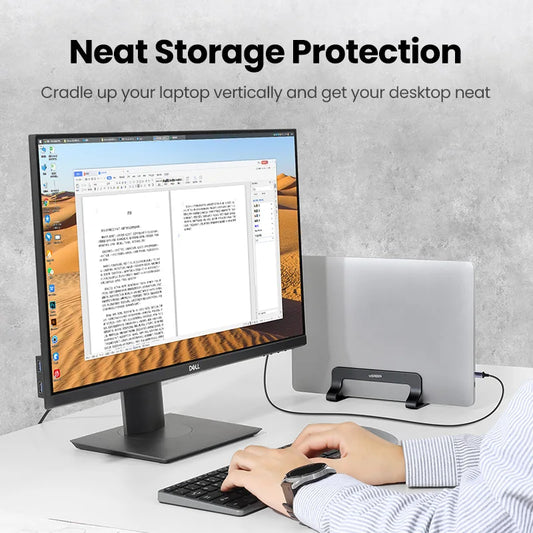 Vertical Laptop Stand Adjustable Aluminum Desk Stand for Laptop