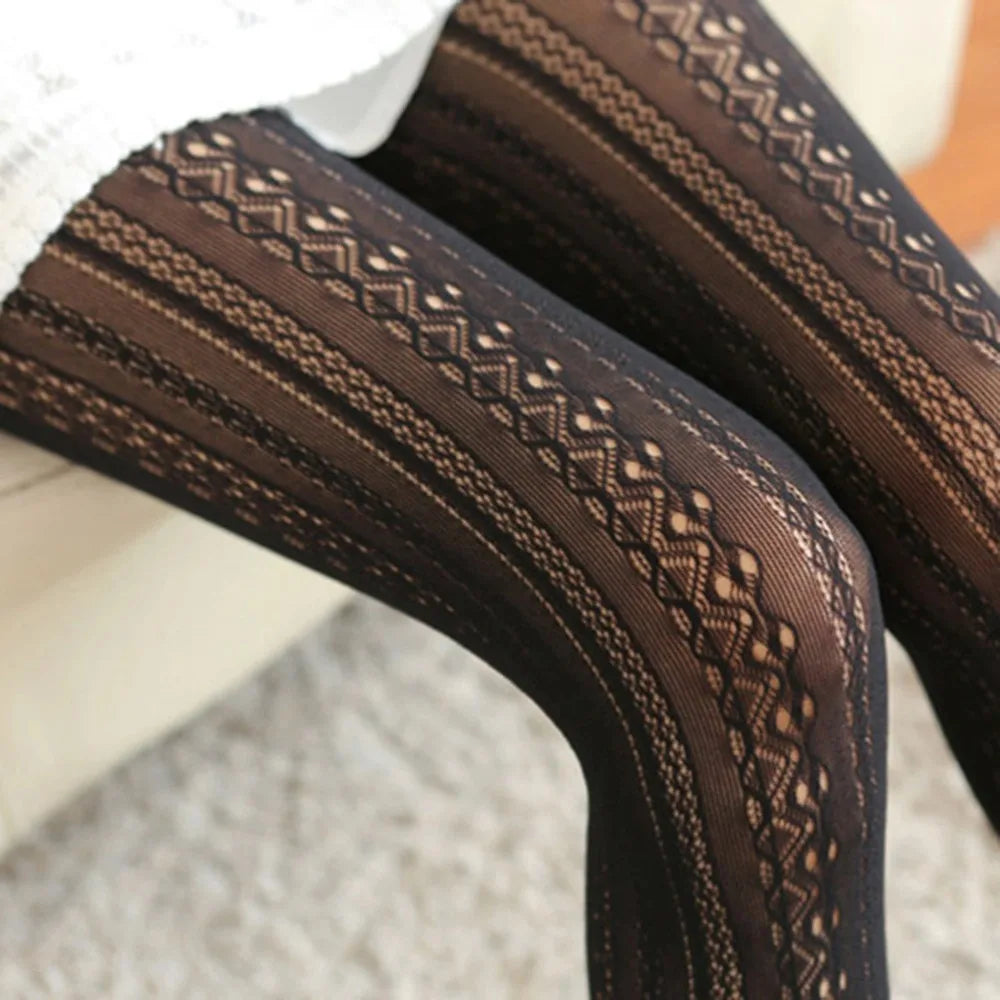 White Lace Tights – Hollow Out Patterned Hosiery