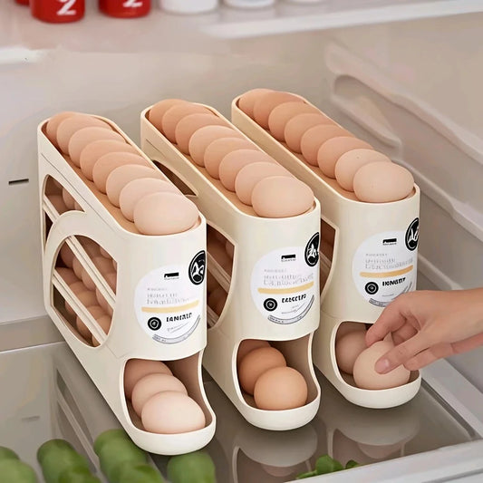 3-Tier Egg Storage Container for Refrigerator, 24 Egg Organizer Rack