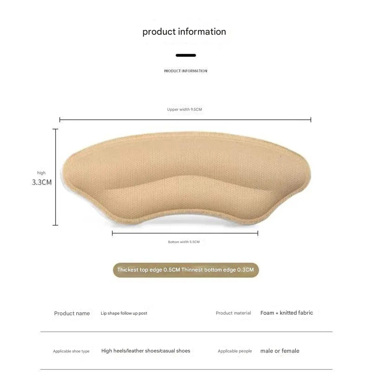 Heel Pads for Loose Shoes – Self-Adhesive Heel Inserts 8-Pack