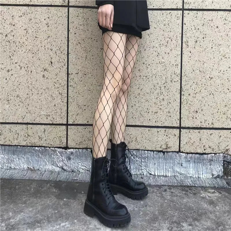 Fishnet Tights – Women’s Black High Waist Mesh Stockings