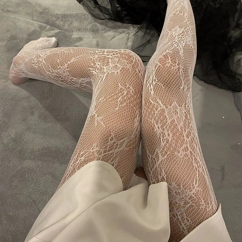 Women's Fishnet Tights – Floral Mesh Lace Pattern Hosiery