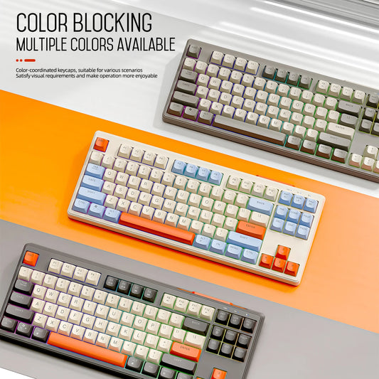Wireless Gaming Keyboard 87 Key Bluetooth RGB Keyboard with Mouse