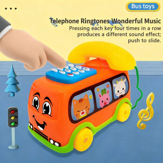 Toddler Telephone Toy – Musical Educational Bus Learning Toy