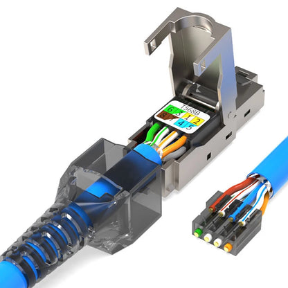 CAT7 RJ45 Connector Tool-Free Shielded Ethernet Network Plug
