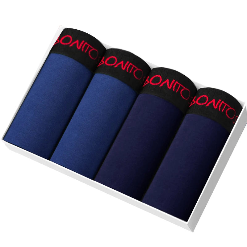 Men’s Cotton Boxer Shorts – Soft 4-Piece Underwear Set