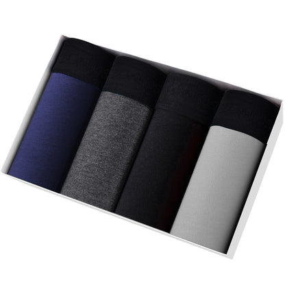 Men’s Cotton Boxer Shorts – Soft 4-Piece Underwear Set