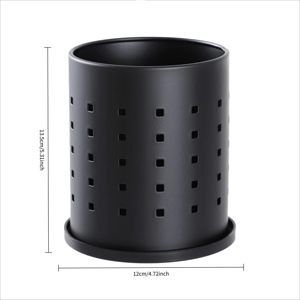 Cutlery Holder Black Stainless Steel Kitchen Organizer