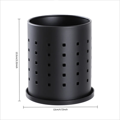 Cutlery Holder Black Stainless Steel Kitchen Organizer