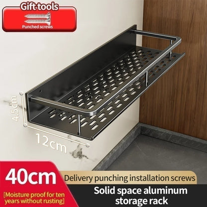 Kitchen Wall Shelf | Aluminum Spice Organizer Rack