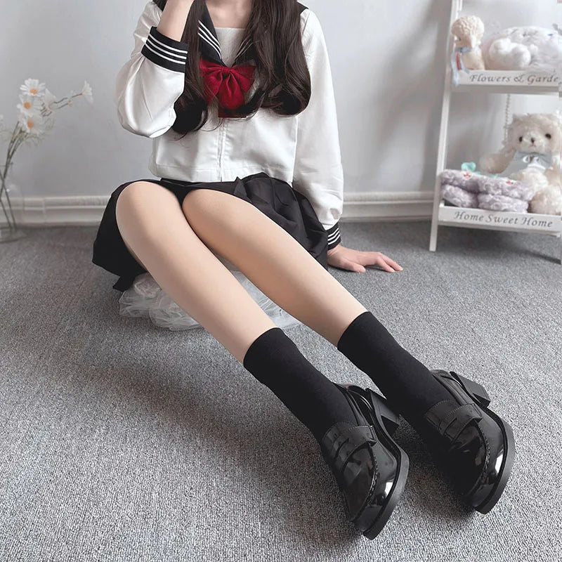 Knee High Socks for Women – Solid Color Long Socks 2-Pack
