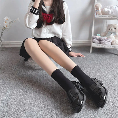 Knee High Socks for Women – Solid Color Long Socks 2-Pack