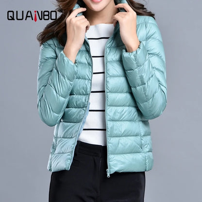 Women Spring Jacket Fashion Short Ultra Lightweight Packable Puffer Coats 15 Colors Female Down Warm Korean Slim Fit Parkas 5XL