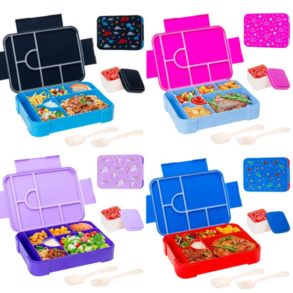Kids Lunch Box, Divided Bento Box, Leakproof Microwave Food Container