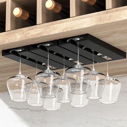 Wine Glass Holder Wall Mounted No-Tools Stemware Storage Rack