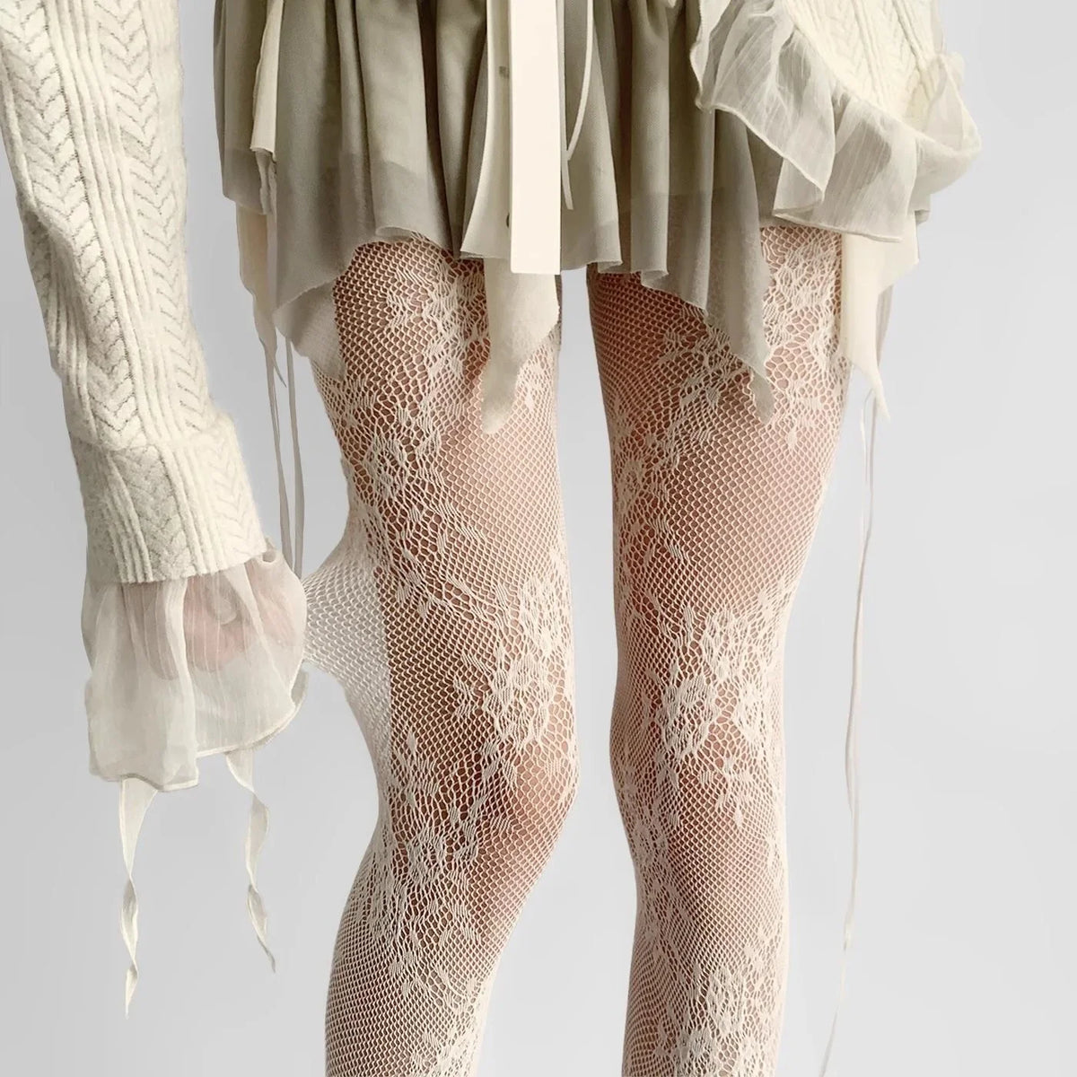 Lace Tights – Floral Mesh Thigh High Style