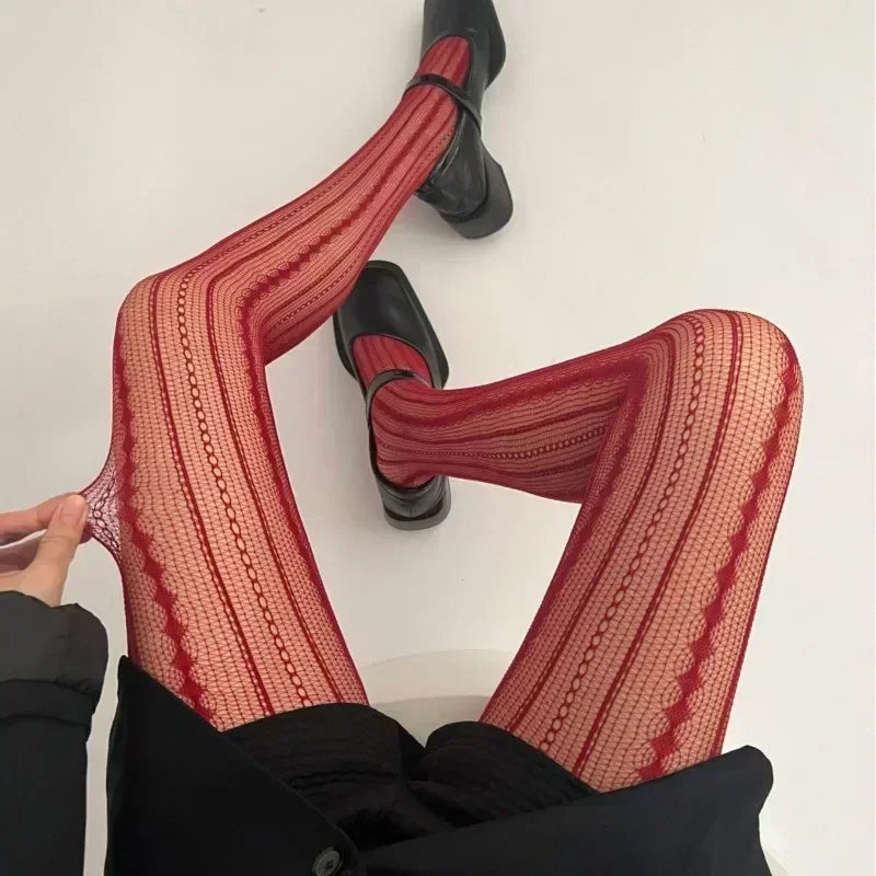 Fishnet Tights – Lace Rhombus Patterned Style