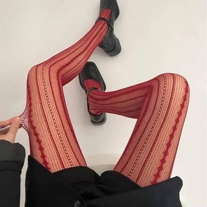 Fishnet Tights – Lace Rhombus Patterned Style