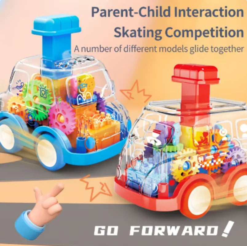 Gear Car Toy – Transparent Inertia Pull Back Car for Kids