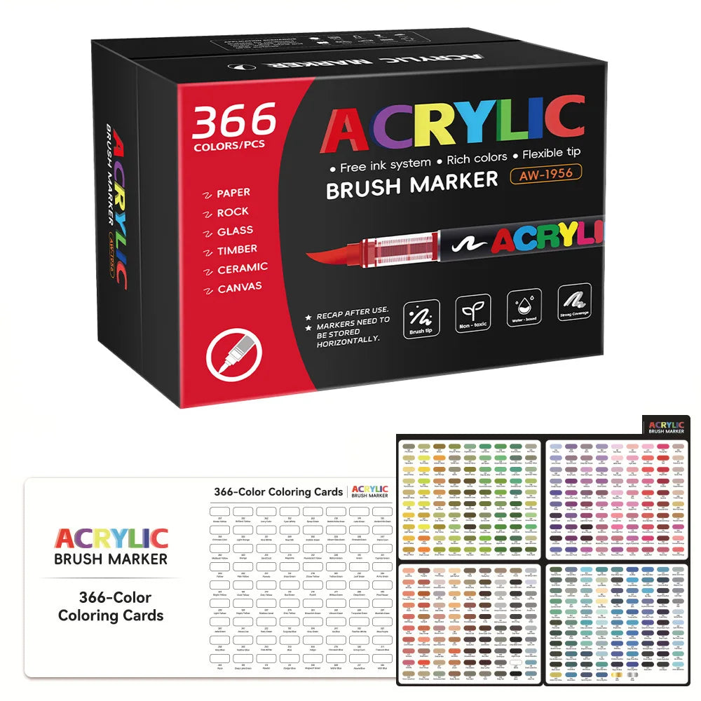 Acrylic Paint Markers – Brush Tip Pens for Wood, Rock & Canvas