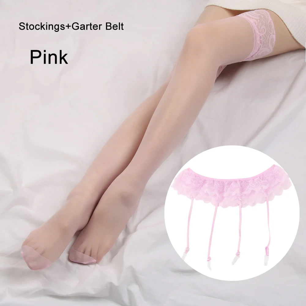 Women's Thigh High Stockings – Lace Top 70cm Long Hosiery