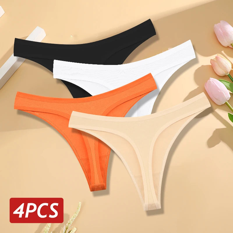 Women’s Cotton Thongs – Seamless Low Rise Underwear