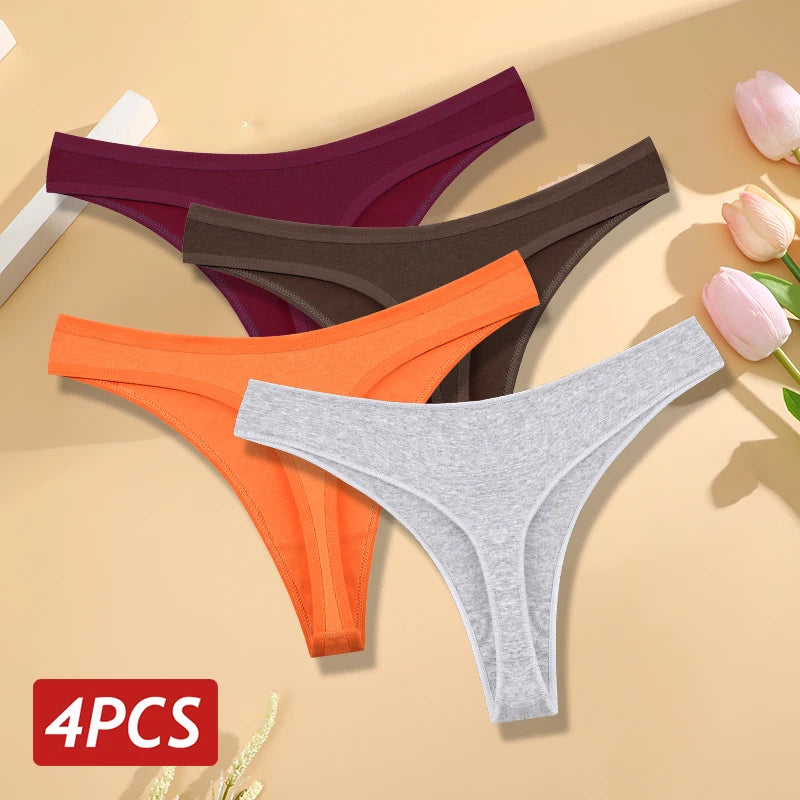 Women’s Cotton Thongs – Seamless Low Rise Underwear