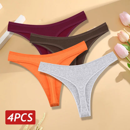 Women’s Cotton Thongs – Seamless Low Rise Underwear