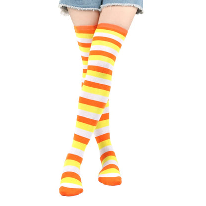 Women's Striped Over Knee Socks – Long Pinstripe Stockings