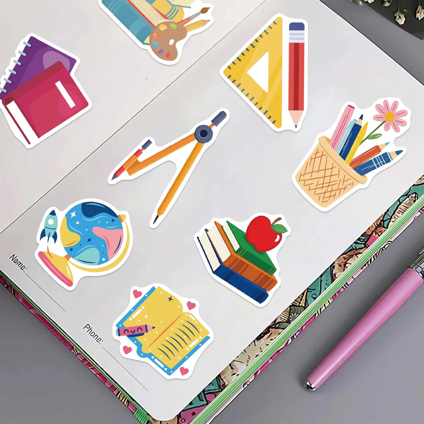 50Pcs Stationery Stickers Set