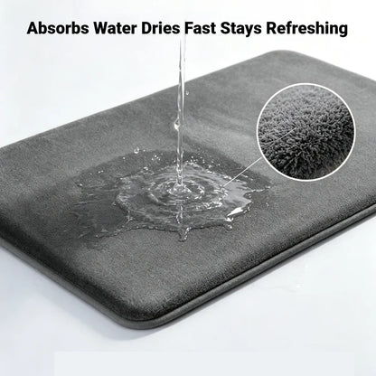 Bathroom Bath Mat Absorbent Coral Velvet Non Slip Floor Mat