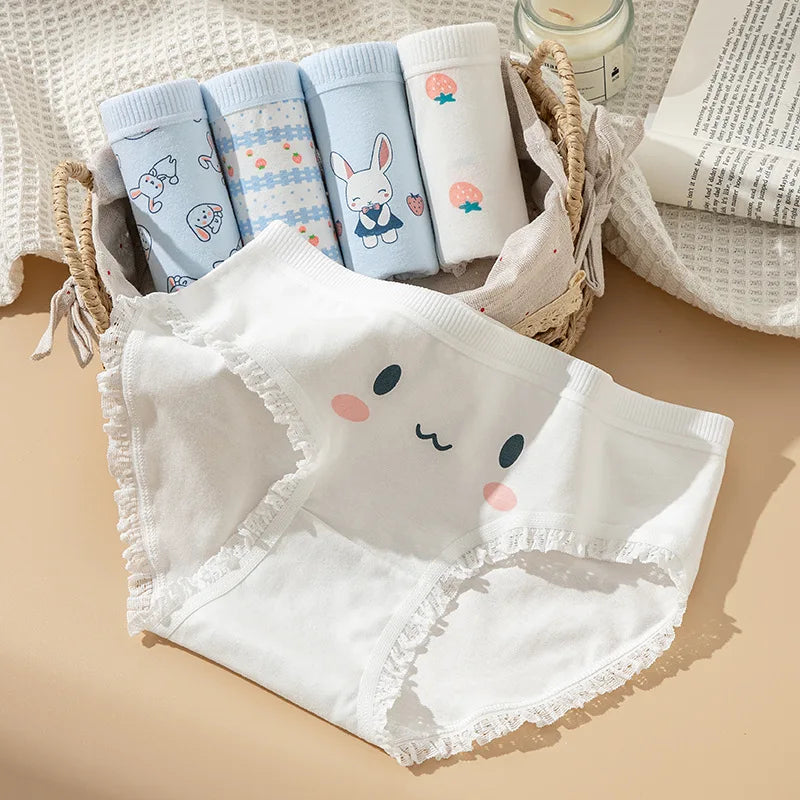 Cotton Panties for Women – Breathable Cartoon Briefs 5-Pack