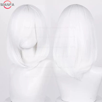 40cm Medium Basic Anime Cosplay Wig Bang Blond  Black White Red Pink Green Brown Gold Blue Heat Resistant Synthetic Hair Wigs