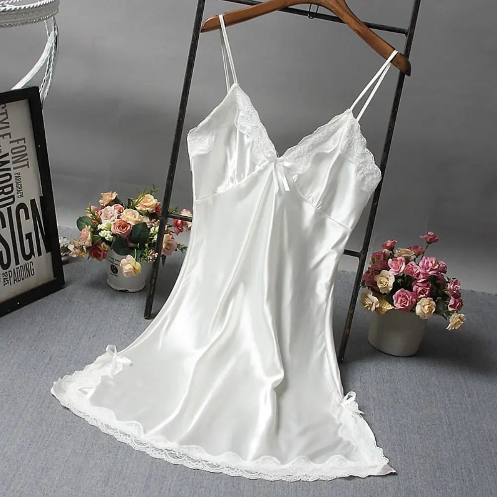 Women’s Nightgown – Lace V-Neck Camisole Sleepwear