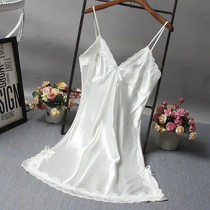 Women’s Nightgown – Lace V-Neck Camisole Sleepwear