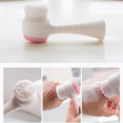 Silicone Facial Cleansing Brush Double-Sided Face Wash Brush