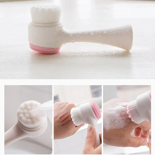 Silicone Facial Cleansing Brush Double-Sided Face Wash Brush