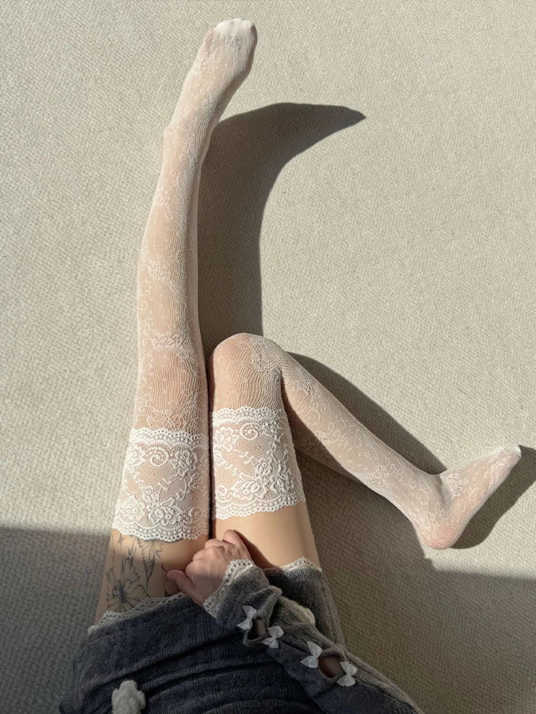 Fishnet Thigh High Socks