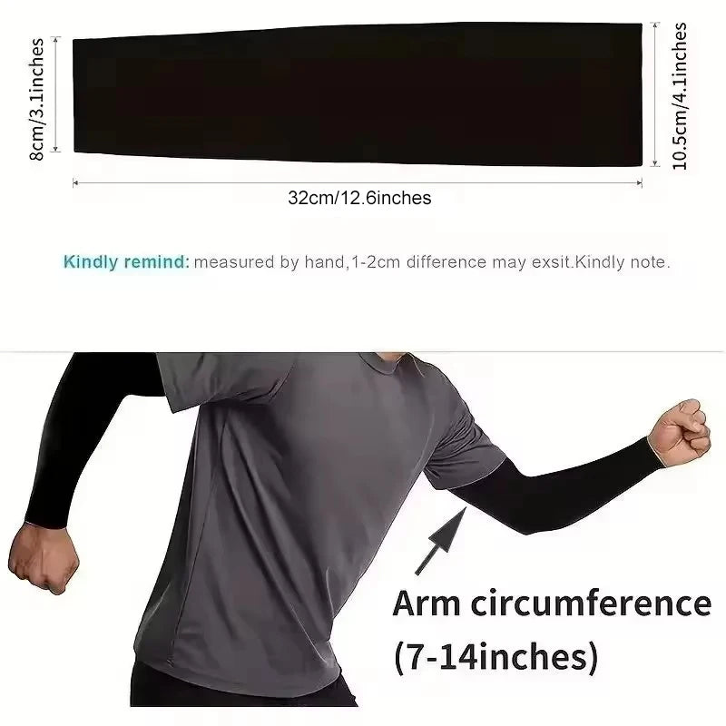 1 Pair of Arm Sleeves for Outdoor Sports UV Protection Cooling Sleeves Summer Running and Fishing Gear