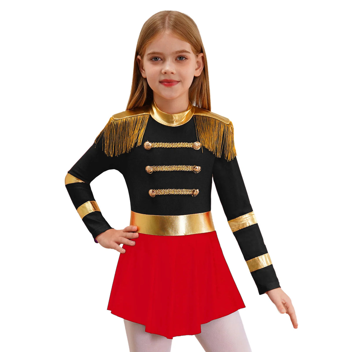 Sequins Girls Magician Circus Performance Costume Outfits Kids Halloween Ringmaster Bodysuit Jumpsuit with Hat Gloves Magic Wand