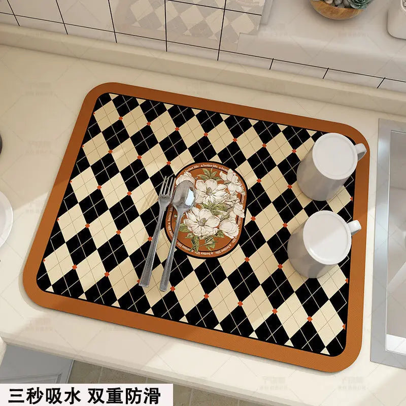 Kitchen Drying Mat Absorbent Dish & Coffee Counter Mat
