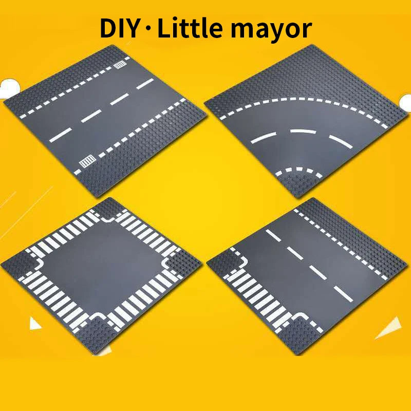 Building Block Base Plates – City Road Construction Set