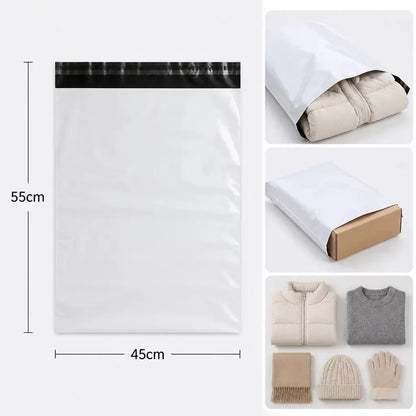 White Poly Mailer Bags – Self-Adhesive Shipping Envelopes 50 Pack