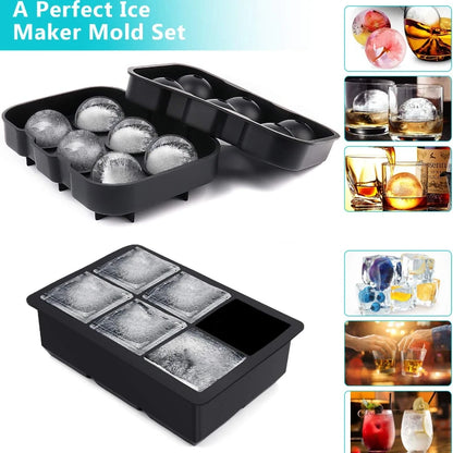 Silicone Ice Ball Mold – Ice Cube Tray for Cocktails & Freezer