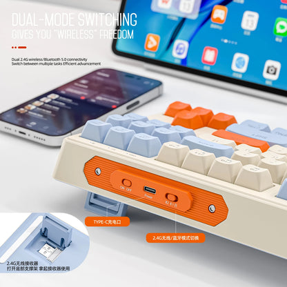 Wireless Gaming Keyboard 87 Key Bluetooth RGB Keyboard with Mouse