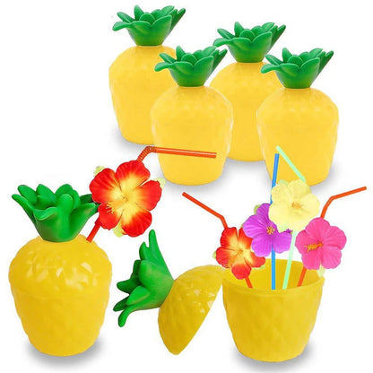 Pineapple Party Cups 6/10pcs Tropical Juice Cups for Summer Events